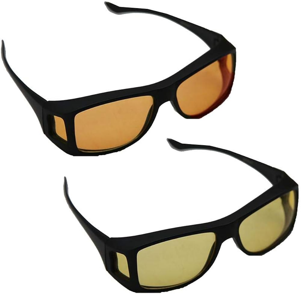 HD Vision Wraparounds Sunglasses/Night Vision Glasses Combo Pack
