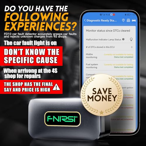 OBD2 Scanner - FNIRSI FD10 OBD2 Car Code Reader and Scan Tool, Automobile Check Engine Diagnostic Scan Tool, for iOS & Android