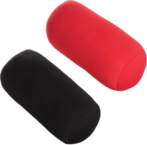 ASkinds 2 almohadas cilíndricas cómodas de rollo de microperlas Jelly Bean Bed Pillow Tube Pillow Cojín para cabeza, cuello, soporte de espalda