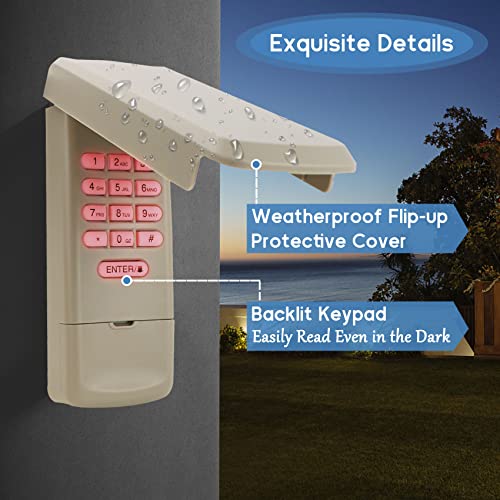 Garage Door Keypad 877Max Compatible With Liftmaster Garage Door Keypad, Replaces Liftmaster Garage Door Opener Remote 878Max 376Lm 377Lm 977Lm, Replacement For Liftmaster Keypad #TOP2