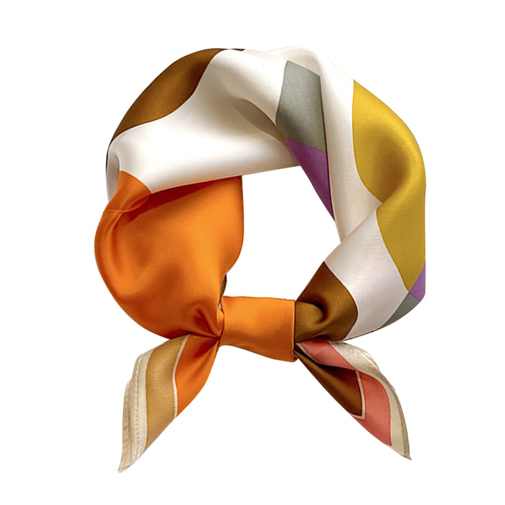 MEISEE Mulberry Silk Scarfs Women Small Square Scarf 21" x 21" Breathable Lightweight Neckerchief Headscarf