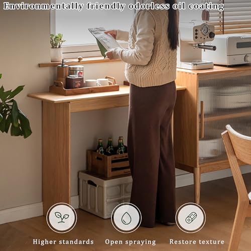 Mesa consola estrecha para entrada moderna y mueble delgado de salón en madera 8