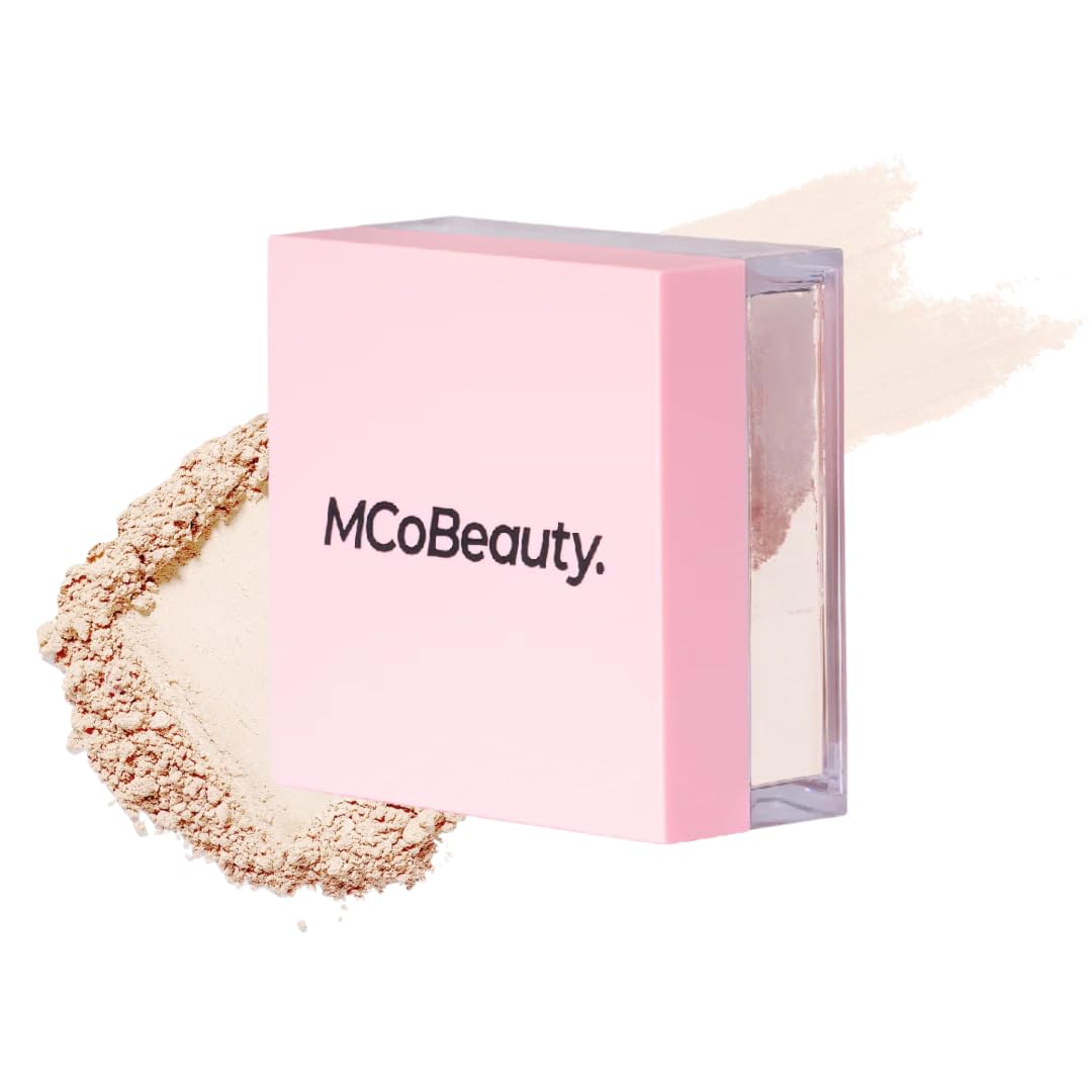 MCoBeauty - Transluscent Loose Powder Cool & Set - Finely Milled Water-Based Baking & Setting Powder with Hyaluronic Acid, Glycerin & Vitamin E - Vegan, Cruelty Free Cosmetics - Face Makeup