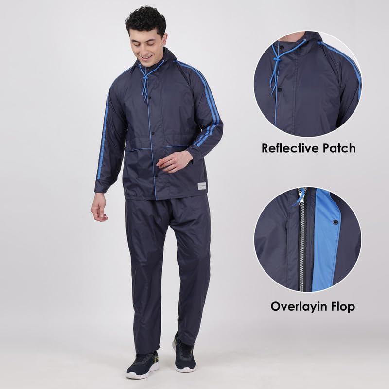 Image of Indian Terrain Men's Rain Coat with Pant and Pocket waterproof and heavy duty