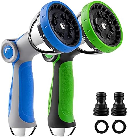 LOKIMSI Garden Hose Nozzle Sprayer，Features 10 Spray Patterns, Thumb Control, On Off Valve for Easy Water Control，Best for Watering Plants,Lawn& Garden,Washing Cars,Cleaning,Showering Pets