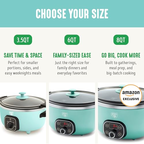 GreenLife 6QT Ceramic Slow Cooker, PFAS-Free, Programmable, Removable Healthy Nonstick Pot for Family Meals, Sear on Stovetop, Keep Warm, Digital Timer, Dishwasher Safe Crock, Turquoise by GreenLife - Image 7