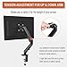 immagine 6PUTORSEN® Supporto Monitor Braccio per Monitor PC - Premium Acciaio Supporto da Tavolo a Braccio Singolo Altezza Regolabile (Assistenza Gas) per Schermi da 17 a 27 Pollici, VESA 75/100mm Peso 2-6,5 kg