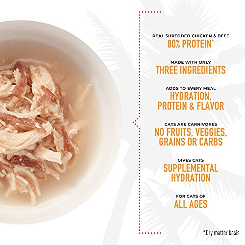 Tiki Cat Wet Food Complements - Hydrating Grain Free Meal Toppers - Chicken & Beef Recipe in Broth 2.1 oz. Servings 8 Pack (48052) - Thumbnail 5