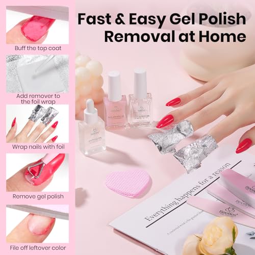 Image of Beetles Gel Polish Remover Kit Nail Care Kit Nail Prep Set Cuticle Oil Cuticle Remover Nails Strengthener 14pcs Manicure Tools Glass Files Removal Foil Wraps Cuticles Trimmer Pushers Gift for Women