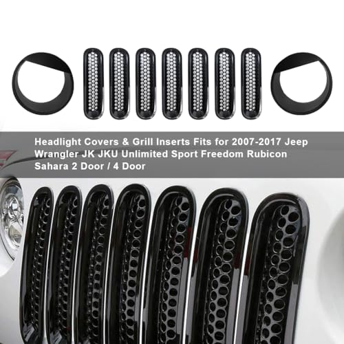 Garniture et inserts en maille de grille haut de gamme pour Jeep Wrangler JK JKU