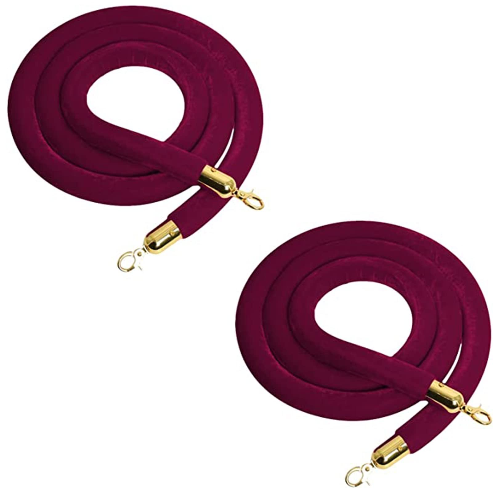 ZBBGTJK Red Velvet Crowd Control Rope with d Hook 1.9m/6.2ft Ber Rope for Hotels Cinemas Events VIP Access - Easy Installation Elegant Design