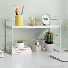 Rack, Shelf, Desktop Storage Rack, Mini Rack, Tabletop Rack, Stylish, 1 Tier, 2 Tiers, Width 14.6 inches 37 cm, Storage Shelf, Scandinavia, Open Rack, Iron, Desk Shelf, Storage Rack, Natural, Vintage