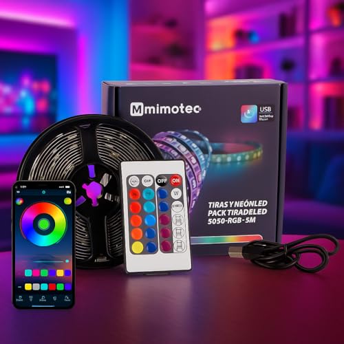 M mimotec: Tira LED USB 5V RGB Luz LED