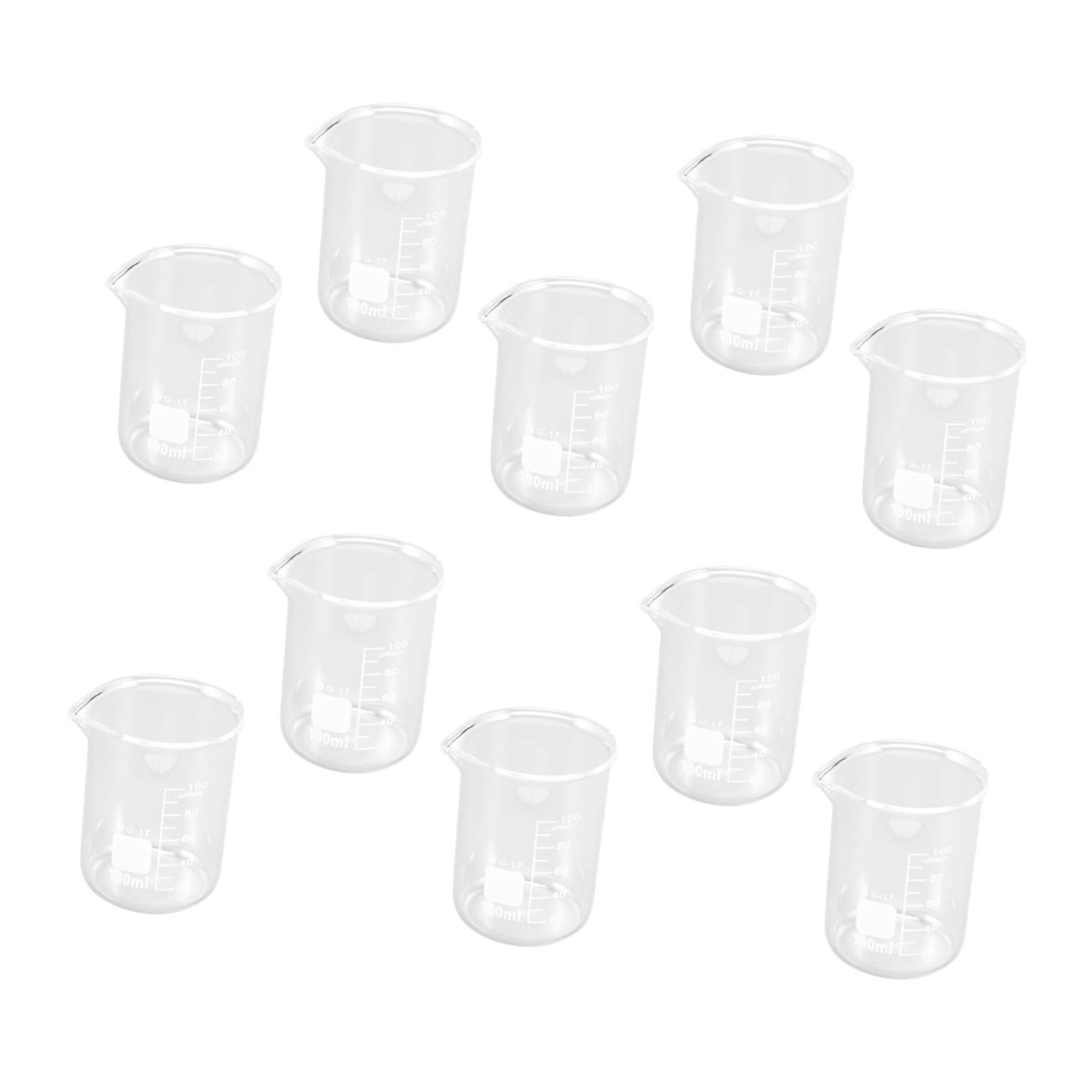 VALICLUD Lot de 10 Tasses à Mesurer en Verre 100 Ml Graduation Haute Visibilité pour Dosage Précis Cuisine Pâtisserie et Laboratoire