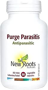 New Roots Herbal | Purge Parasitis Capsules for Adults - Comprehensive Parasite Cleanse with Wormwood, Black Walnut Hull - Digestive &amp; Antiparasitic Support Supplement (90 Veg Caps)