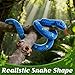 MGZTTHW Snake Plush, Stuffed Snake Animal, 27 in Small Toy Snakes for Kids, Giant Stuffed Animals, Lifelike Plush Snake for Birthday Present Party Prank Prop (Blue)