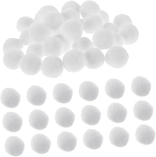VICASKY 200pcs Soft Polyester Puff Balls for DIY Crafts Pure White Pom Pom Decoration Creative Arts for School Projects Holiday Decor