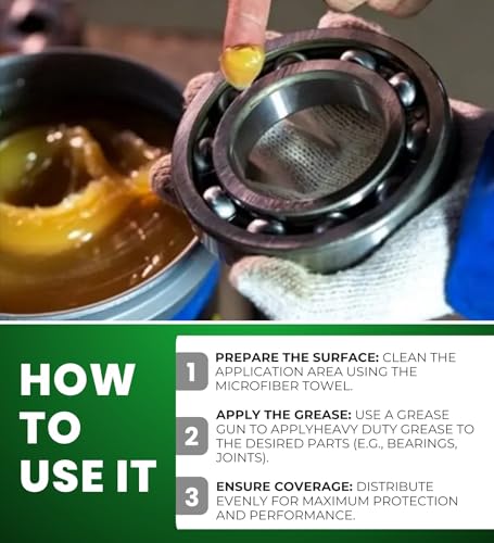 Image of Lucas Oil Products X-Tra Heavy Duty Grease 14.5 oz Bundle with Microfiber Cloth - Long-Lasting, Waterproof Grease for Automotive, Agricultural, and Industrial Use - Gift Set (3 Items)