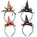 4 PCS de bandeaux de citrouille en plumes d'Halloween, accessoires décoratifs pour cheveux en citrouille, adaptés aux soirées déguisées, bandeaux amusants et mignons, bandeaux d'Halloween