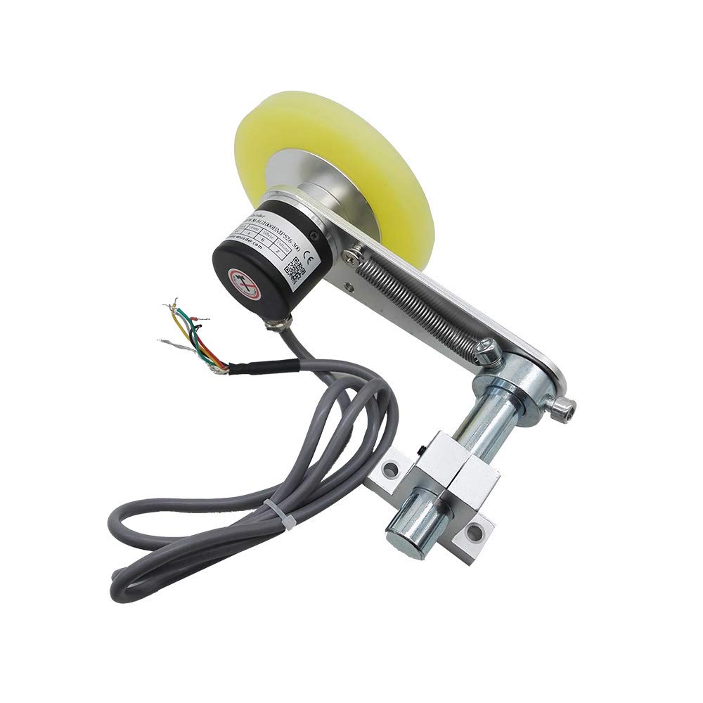 CALT GHW38 5-26Vdc PNP Push-Pull salida 1000ppr Rodillo Rueda Encoder Longitud sensor de medición con soporte de resorte rueda codificador incremental circunferencia de la rueda 300 mm