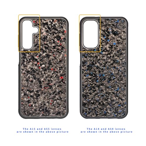Coque rigide Samsung A55 5G carbone forgé petit motif or chic