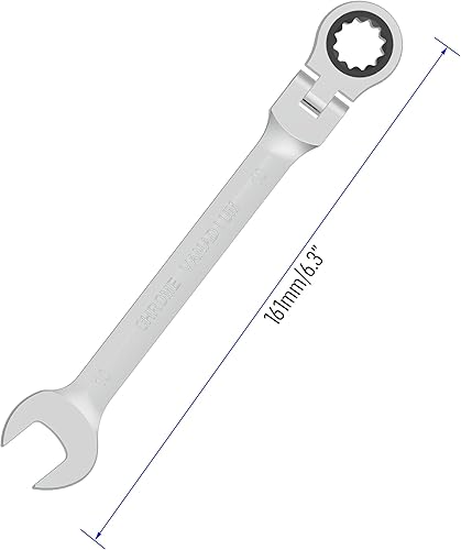 Miniatura 9 de FOCMKEAS Llave combinada de trinquete de cabeza flexible de 0.906 in, métrica, 72 dientes, caja de trinquete de 12 puntos y herramientas de llave de