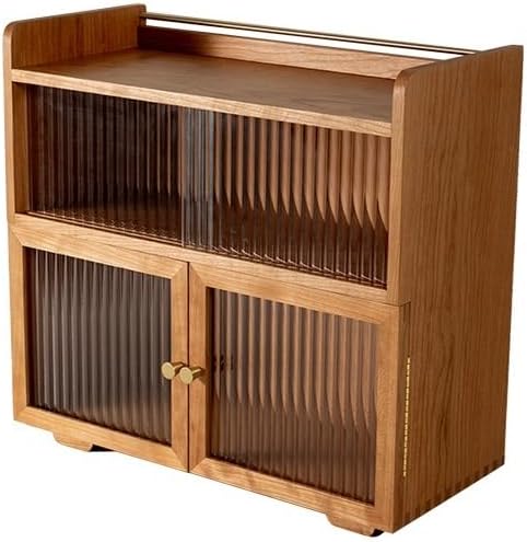 Cabinet for Dishes Wooden Kitchen Tableware Cabinet, Living Room And Bedroom Desktop Storage, Dinner Plate, Bowl, Water Cup, Coffee, Tea Set Box(A)