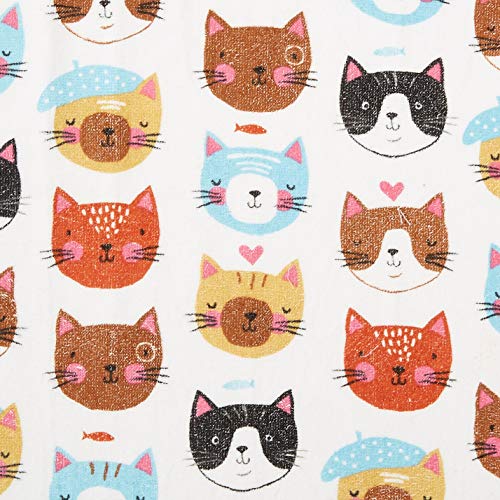 Kay Dee R3820 Designs Crazy Cat Terry Kitchen Towel, 16" X 26", Various, White, Multicolor #TOP3