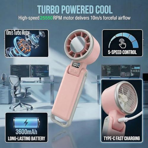 Mini ventilateur portable turbo contre la chaleur avec refroidissement actif