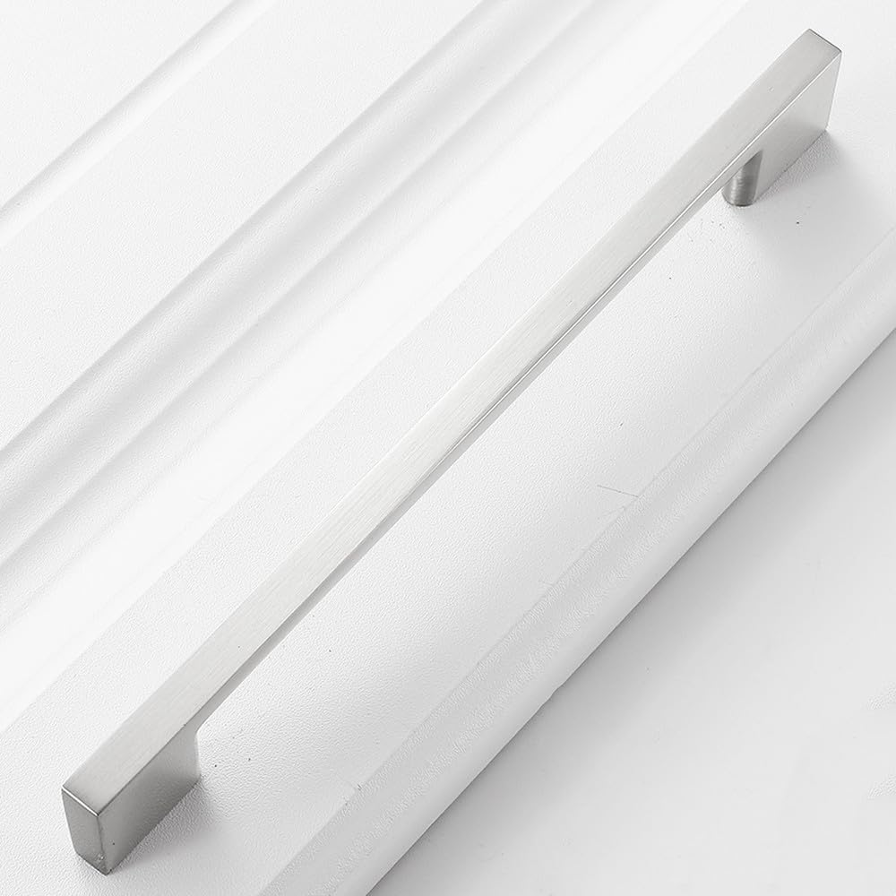 Poignées d'armoires modernes argent 160mm pour quincaillerie de meubles cuisine