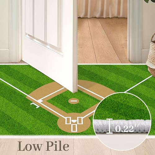 Tapete corredor de béisbol 2x6 verde para interior miniatura 3
