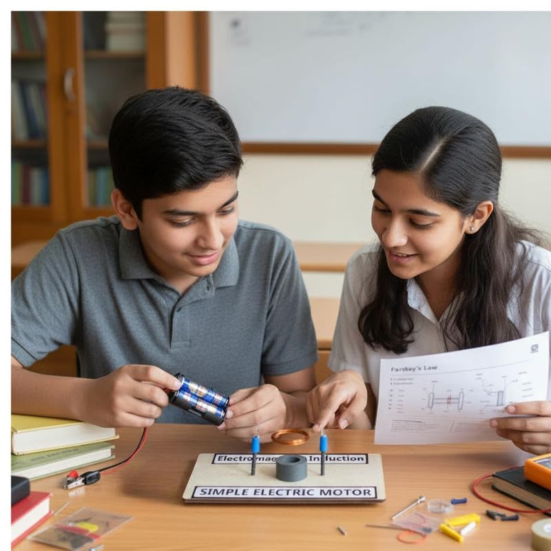 ESPtronics Readymade Simple Magnet Electric Generator Motor Experiment Working Model – Faraday’s Law of Electromagnetic Induction Physics Science Project Kit for School Kids and Class 12 Students 4