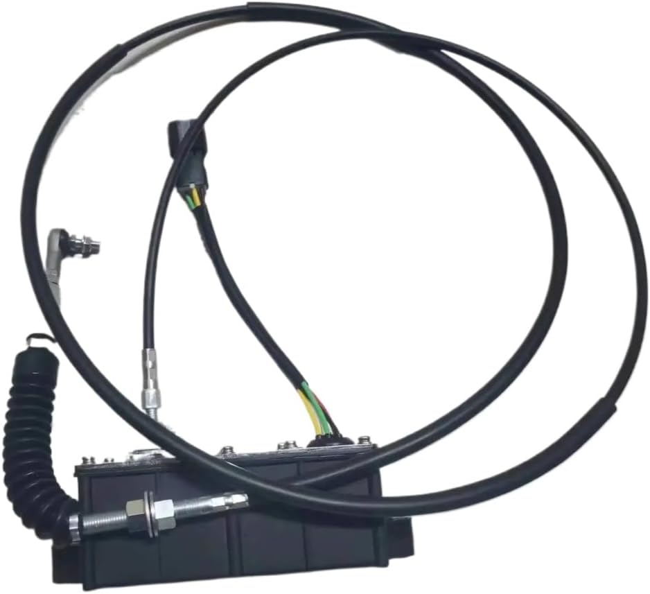 Side view of the governor accelerator module and cable assembly, showing the flexible conduit.