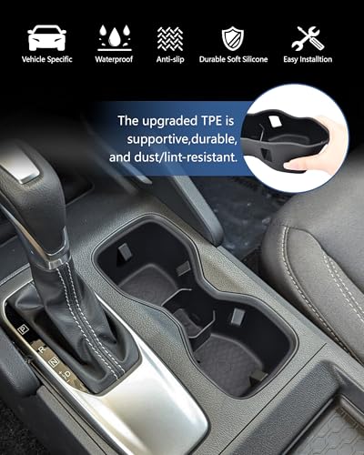 Image of Cup Holder Inserts for 2022-2025 2026 Nissan Frontier Accessories, Non-Slip TPE Center Console Cup Holder Protector to Prevent Spills & Scratches for Frontier Interior Accessories