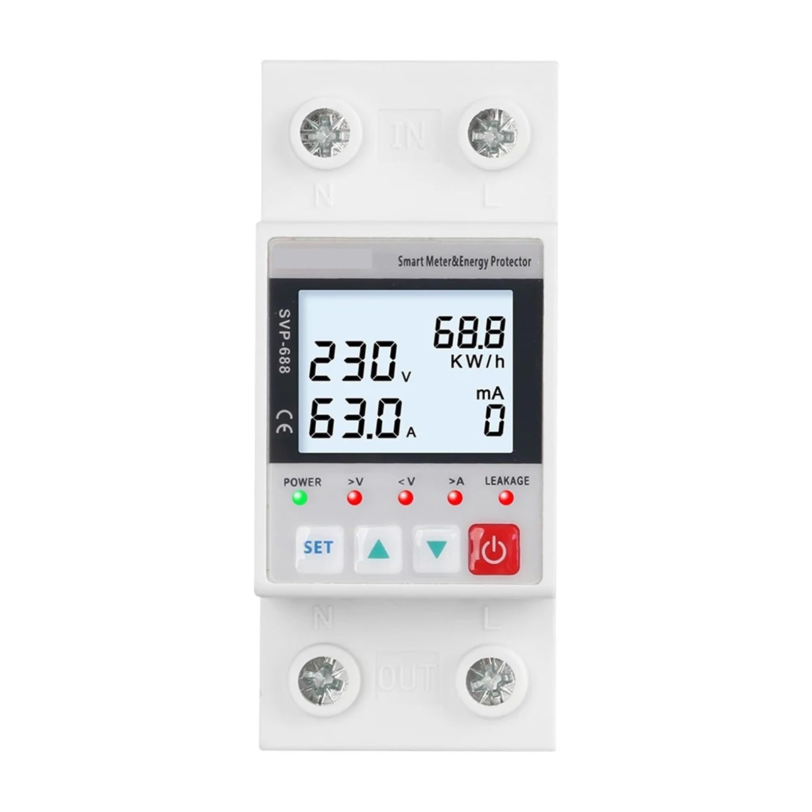 Compteur d'énergie SVP688 63A interrupteur avec protection tension