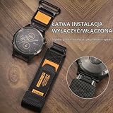Nylonowy pasek na rzep 22 mm do Garmin – ultralekki i oddychający, do Fēnix 8 Solar 47 mm/ 8 AMOLED 47 mm/ Fēnix E/ Fēnix 7 Pro/ Forerunner/ Approach/ MARQ. Wytrzymały pasek wymienny dla mężczyzn