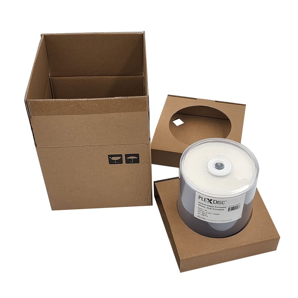 95079 DVD-R 4.7 GB 16X cubo de inyección de tinta blanco imprimible - Paquete de 100 paquetes de husillo sin frustración, 100 discos