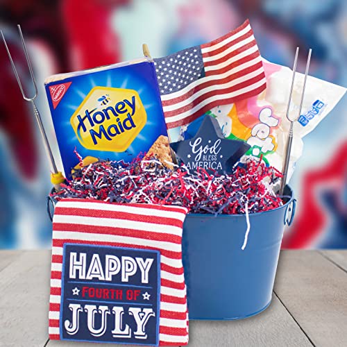 Magicwater Supply Soft & Thin Cut Crinkle Paper Shred Filler (2 Oz) For Gift Wrapping & Basket Filling - Red White & Blue #TOP2