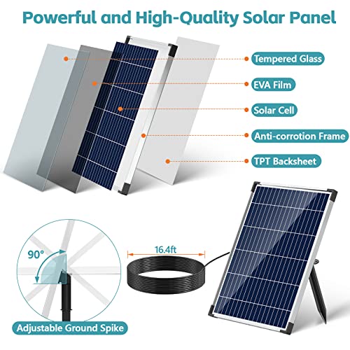 Image of POPOSOAP Solar Fountain Pump 12W, Solar Water Fountain Pump with 160GPH Submersible Pump Adjustable Flow for Outdoor Fountain, Pond, Fish Tank, Garden, Pool, Water Features