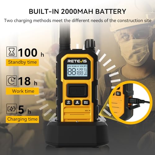 Image of Retevis RB48 Plus Waterproof Walkie Talkies with Earpiece for Manufacturing