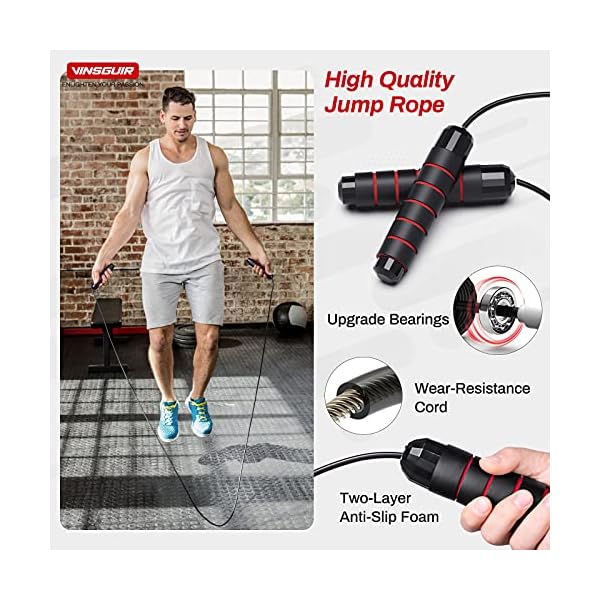 Ab-Roller-Wheel-4-in-1-Kit-Set-Abs-Workout-Equipment-for-Abdominal-Core-Strength-Training-Exercise-Wheels-for-Home-Gym-Fitness-Ab-Machine-with-Jump-Rope-Push-up-Bars-Knee-Pad-Accessories Vinsguir Ab Roller, 4-in-1 Ab Roller Kit with Knee Pad