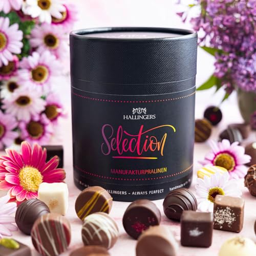 Hallingers Genuss Manufaktur Hallingers Genuss Manufaktur Pralinen Geschenk – ohne Alkohol, handgemacht aus Premium Edelkakao, edle Geschenkdose "Selection XXL", Confiserie-Qualität, besondere Geschenkidee für Frauen für Kinder - Detailansicht 2 | Belgische Pralinen
