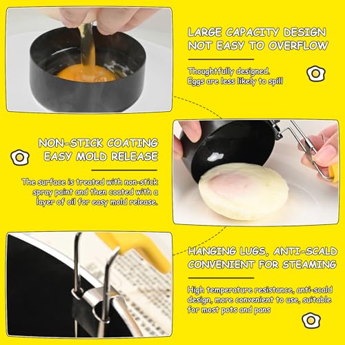 Eierkocher aus Edelstahl Pochierter Eiermacher Egg Cooker Zusammenklappbarer Eierkocher zum Aufhängen antihaftbeschichtete Eierpochierer für perfekt gekochte Eier für Küchenwerkzeug – Bild 5