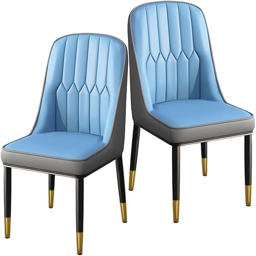 Miniatura 32 de YVYKFZD Dining Chairs Set of 2/4, Kitchen Chairs with Back and Metal Legs, PU Leather Dining Room Chair, Armless Comfy Side Chair, for Living Room,