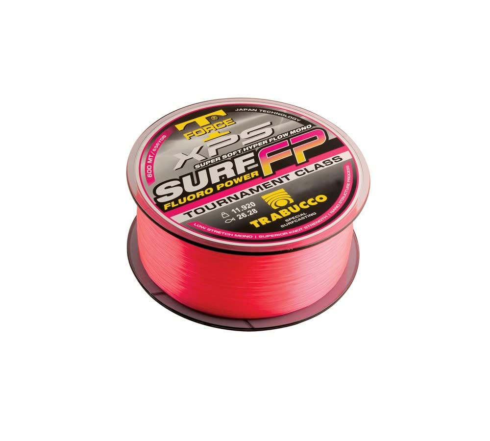 Trabucco Hilos de Pesca Surf Fluoro Pink 0.181 mm 4.57 kg 600 m Fluorine Spinning Surfcasting Boloñesa