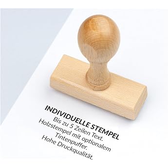 Wooden Stamp with Desired Text Individual Stamp as Name Stamp Address Stamp Small 40 x 18 mm