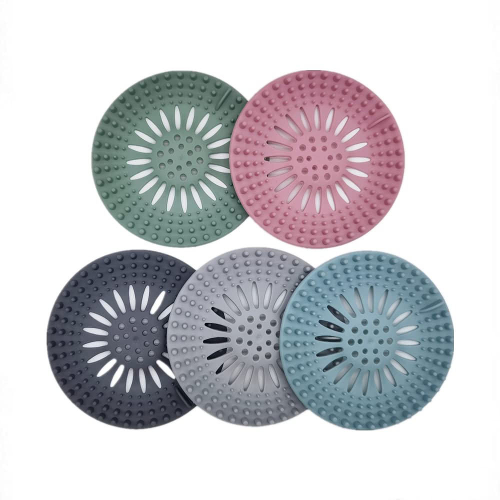 Silicone Hair Catcher Drain Cover, Shower Drain Cover, Drain Protector Filter, Kitchen Drain Stopper Sink Filter, Sewer Drain Strainer for Bathroom Kitchen Bathtub (Pack of 5) (B09SYNPPQ9) Amazon Price History, Amazon Price Tracker