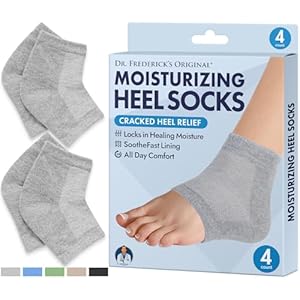 Dr. Frederick’s Original Moisturizing Heel Socks for Cracked Heel Treatment – 2 Pairs – Stop Cracked Heels in Their Tracks