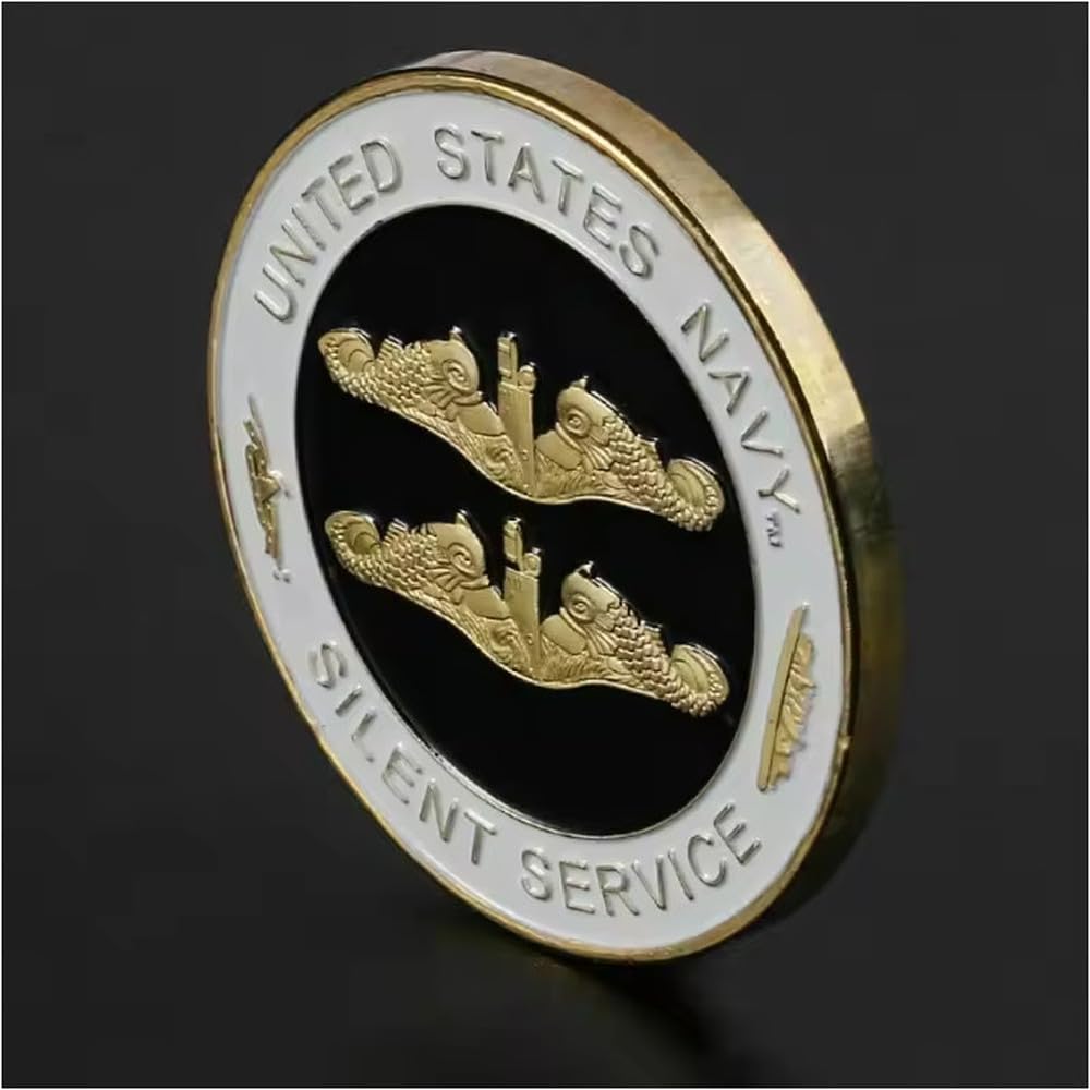 MINHBDER Commemorative Coins U.S. Navy Gold Plated United States Submarine Silent Service Challenge Coin Souvenir Coin Collection Gifts