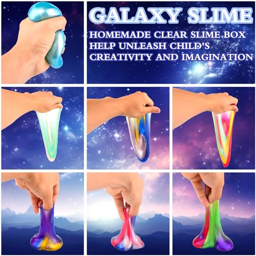 Image of 64 Pack Mini Bulk Galaxy Slime Kit Party Favors, Stretchy, Stress Relief, and Safe for Girls and Boys Classroom Reward, Easter Party Supplies,End of Year Student Gifts